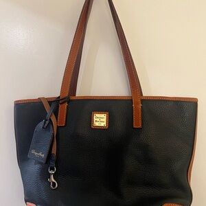 Dooney & Bourke Navy and Tan Tote Bag